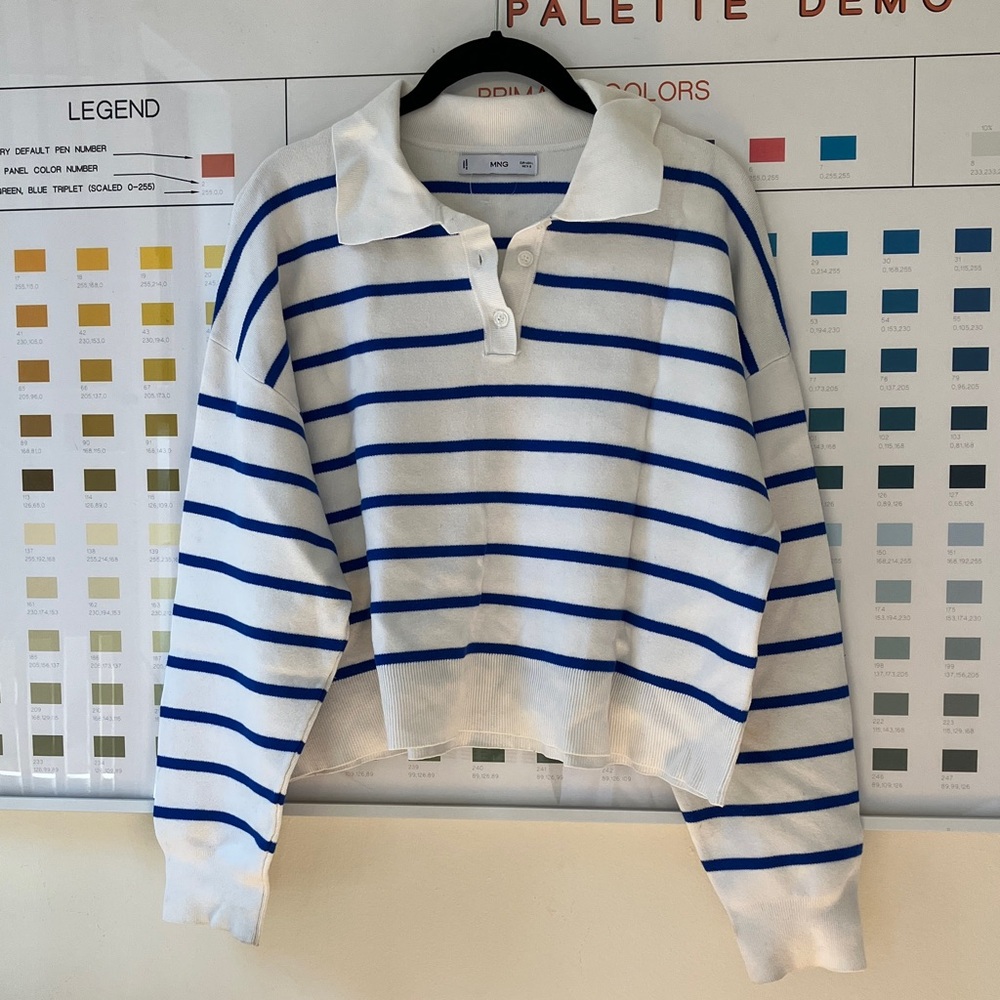 Mango Striped Pullover Sz L